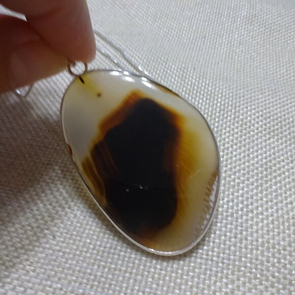 Gorgeous MONTANA AGATE Handmade Sterling 925 Pendant/Chain #520C - Picture 1 of 3